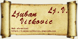 Ljuban Vitković vizit kartica